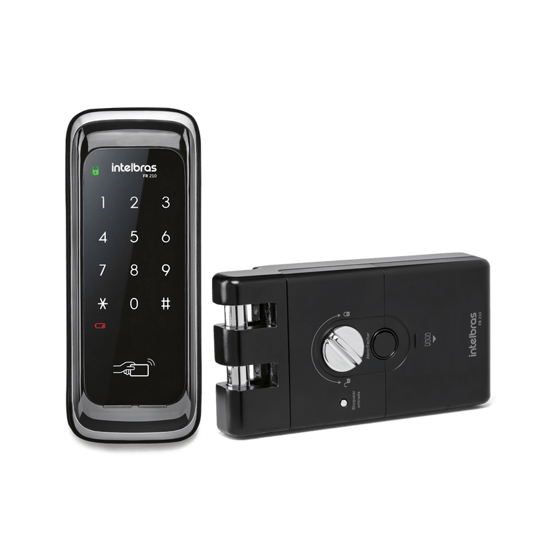 Fechadura Digital Para Portas de Correr de Sobrepor FR 210 Preta Intelbras