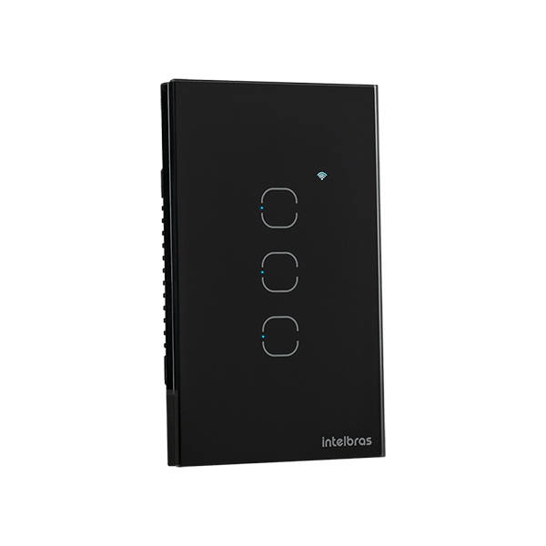Kit 3 Interruptores Touch Inteligentes de 1 e 3 Teclas Preto