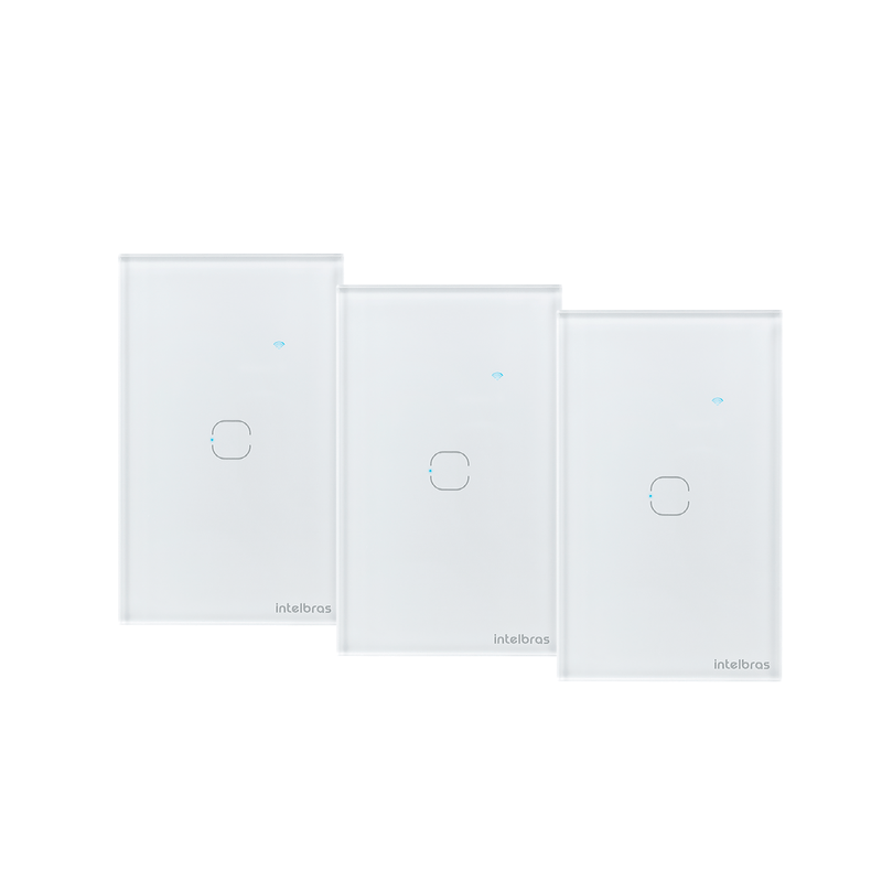 Kit Casa Inteligente Interruptor Touch EWS 1001 Branco Intelbras - 3 unidades