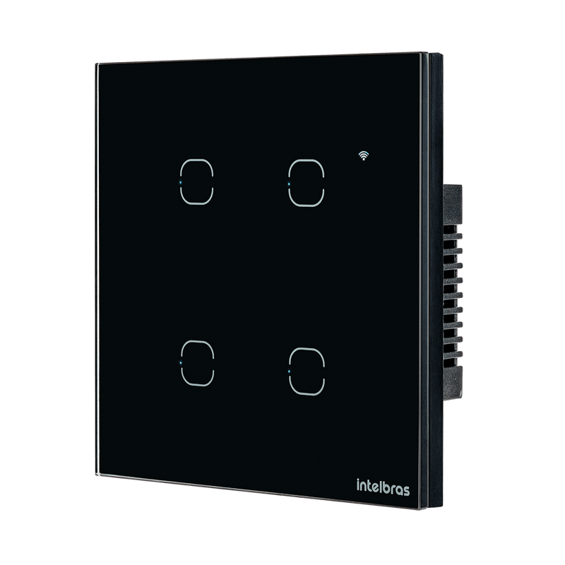 Interruptor Smart Wi-Fi Touch 4 teclas EWS 1004 Preto Intelbras
