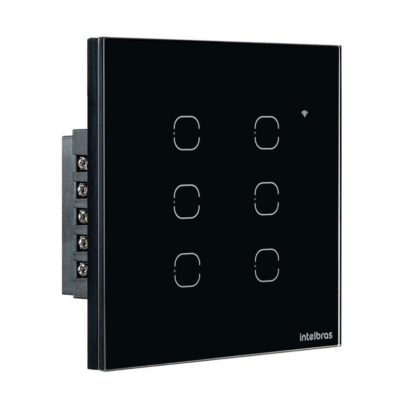 Interruptor Smart Wi-Fi Touch 6 teclas EWS 1006 Preto Intelbras