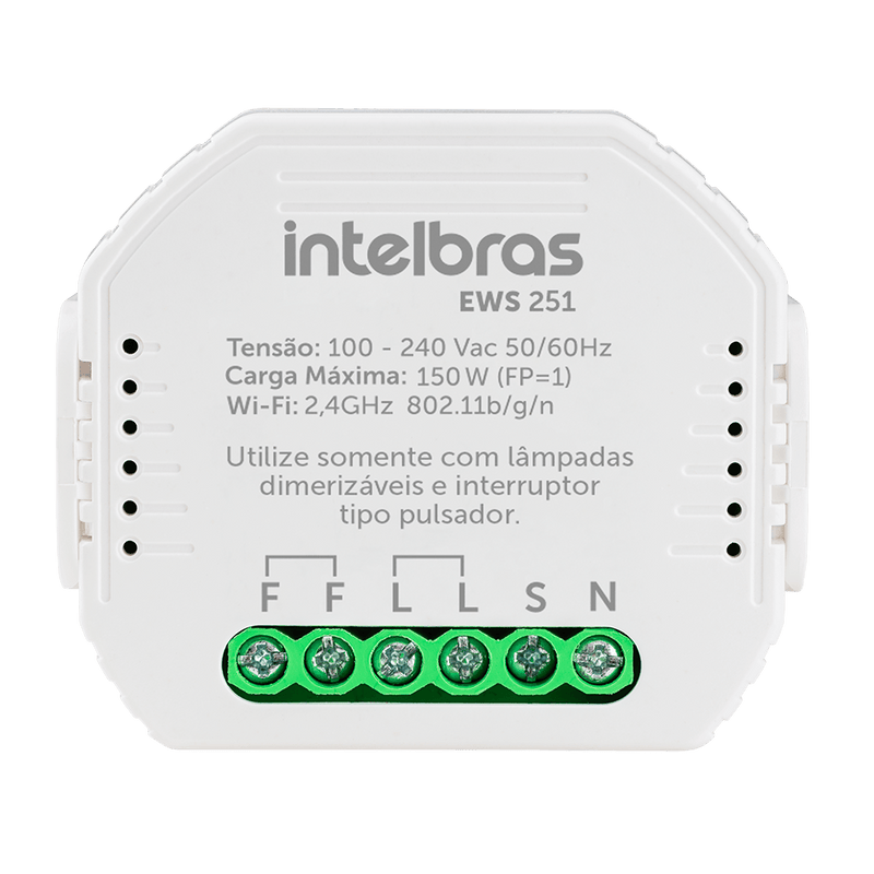 Minicontrolador Dimmer Wi-fi para 1 Interruptor EWS 251 Intelbras