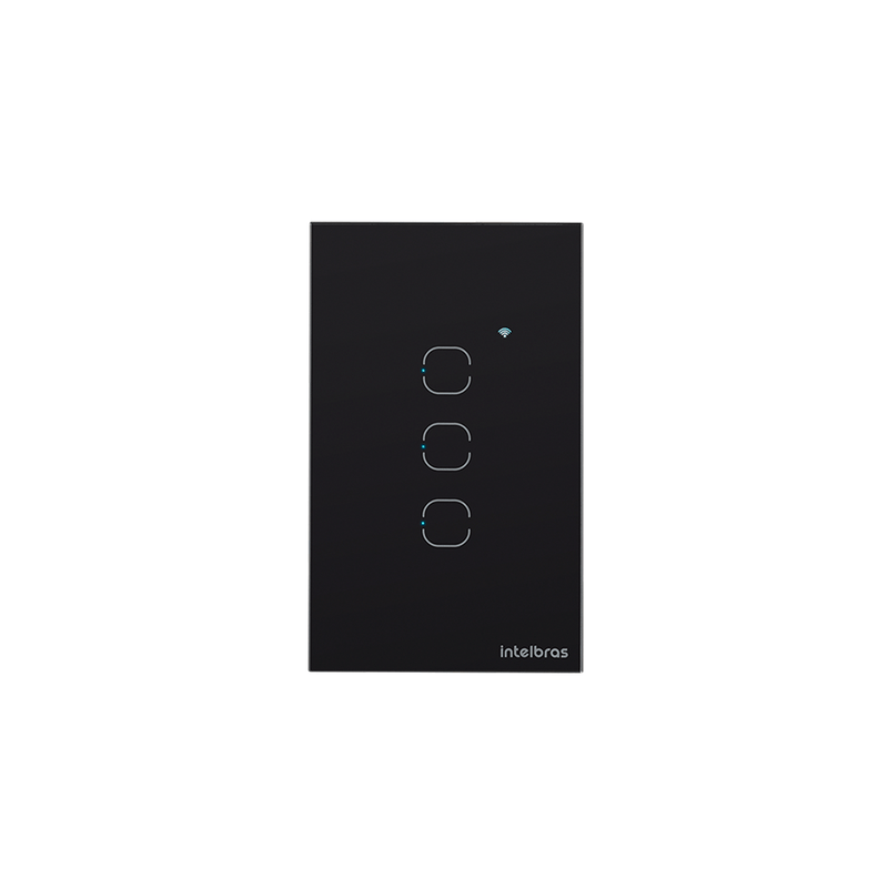 Interruptor Inteligente Touch Wi-Fi 3 Teclas Preto - Intelbras EWS 1003 PT