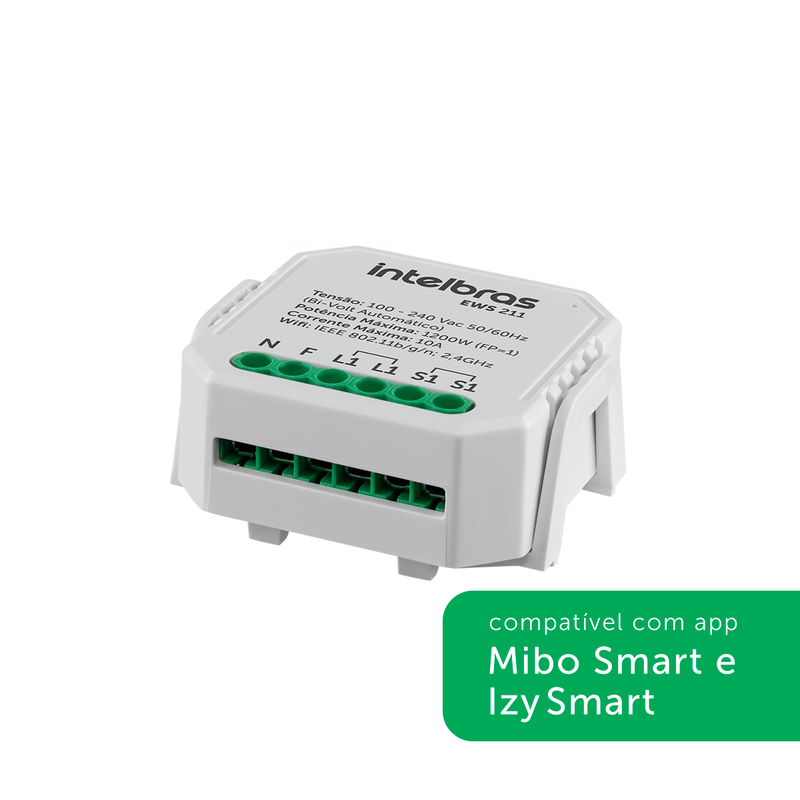 Minicontrolador Smart Wi-Fi para 1 Interruptor EWS 211 Intelbras