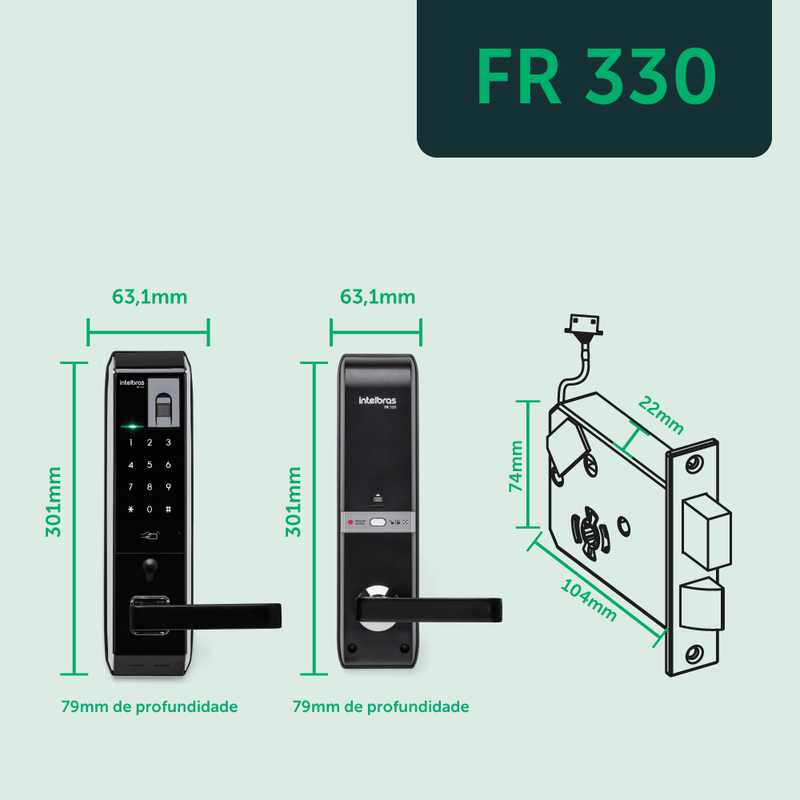 Fechadura Digital de Embutir Intelbras FR 330