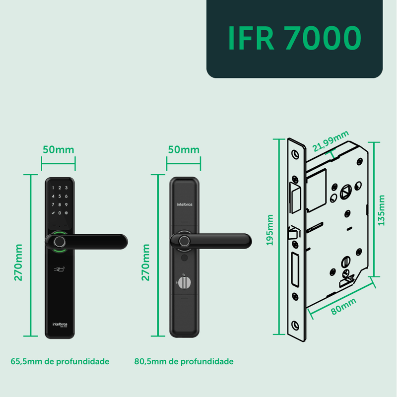 Fechadura Smart com Biometria IFR 7000 Preta Intelbras