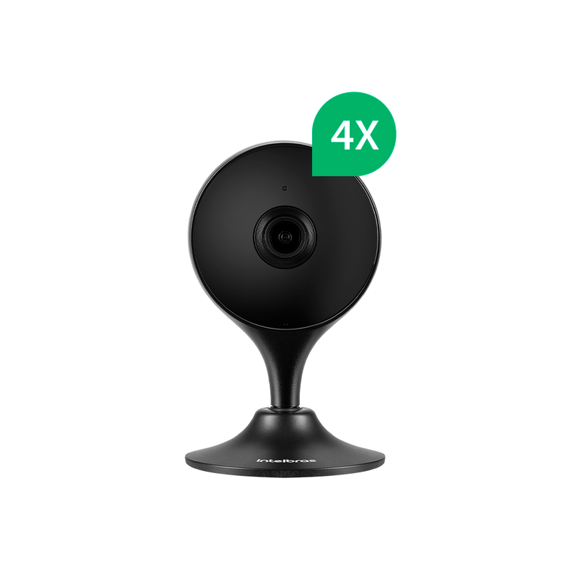 4_Cameras_IM3-C-Black  Kit Câmera de Vídeo Wi-fi Intelbras IM3 C Black