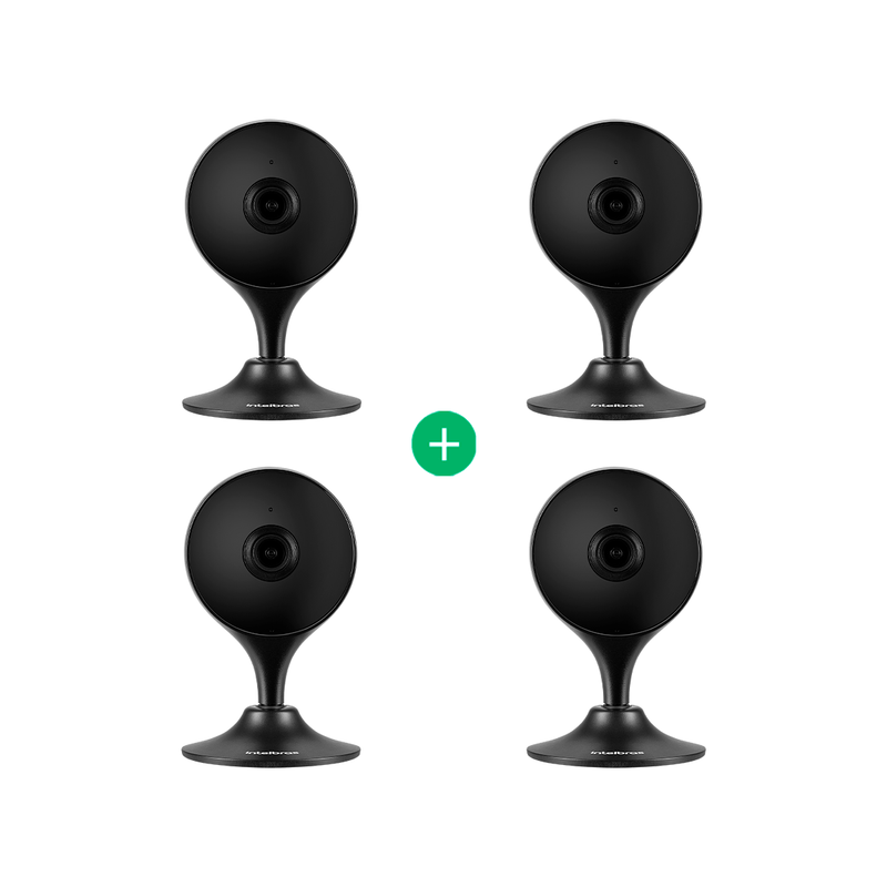4_Cameras_IM3-C-Black  Kit Câmera de Vídeo Wi-fi Intelbras IM3 C Black