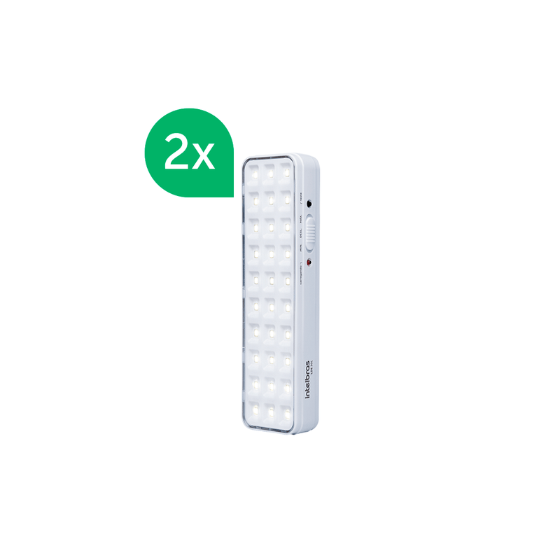 Kit Luminária de Emergência LDE 30L Intelbras - 2 unidades