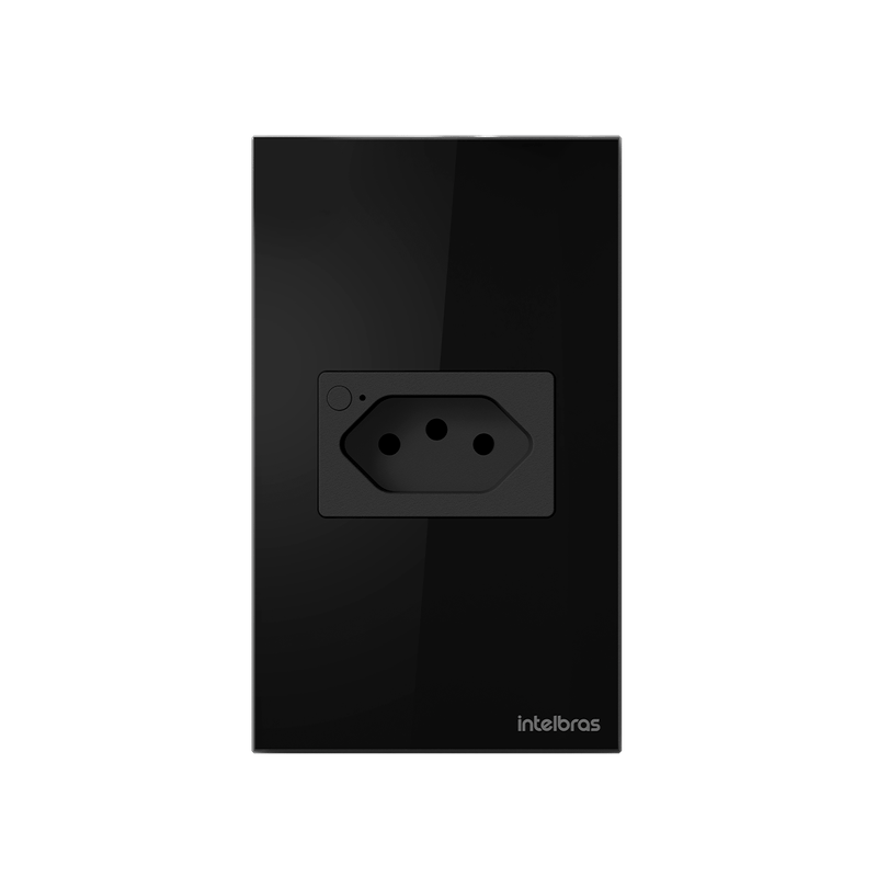 Kit Interruptor EWS 1003 + Tomada ETS 1001 Preto Intelbras