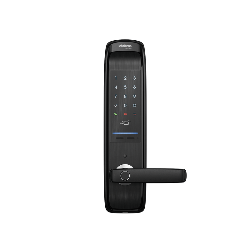 Fechadura Inteligente com Senha, Tag e Biometria MFV 7000 de Embutir Intelbras