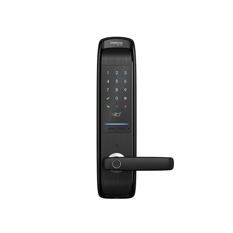Fechadura Inteligente com Senha, Tag e Biometria MFV 7000 de Embutir Intelbras