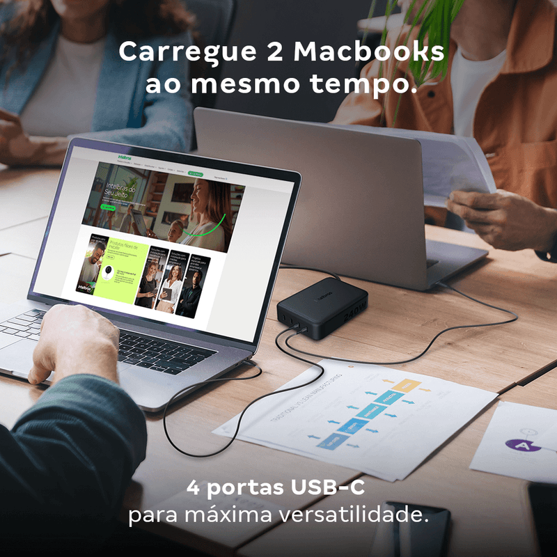 Carregador de Mesa Multiportas 240W GaN EC 40 Intelbras