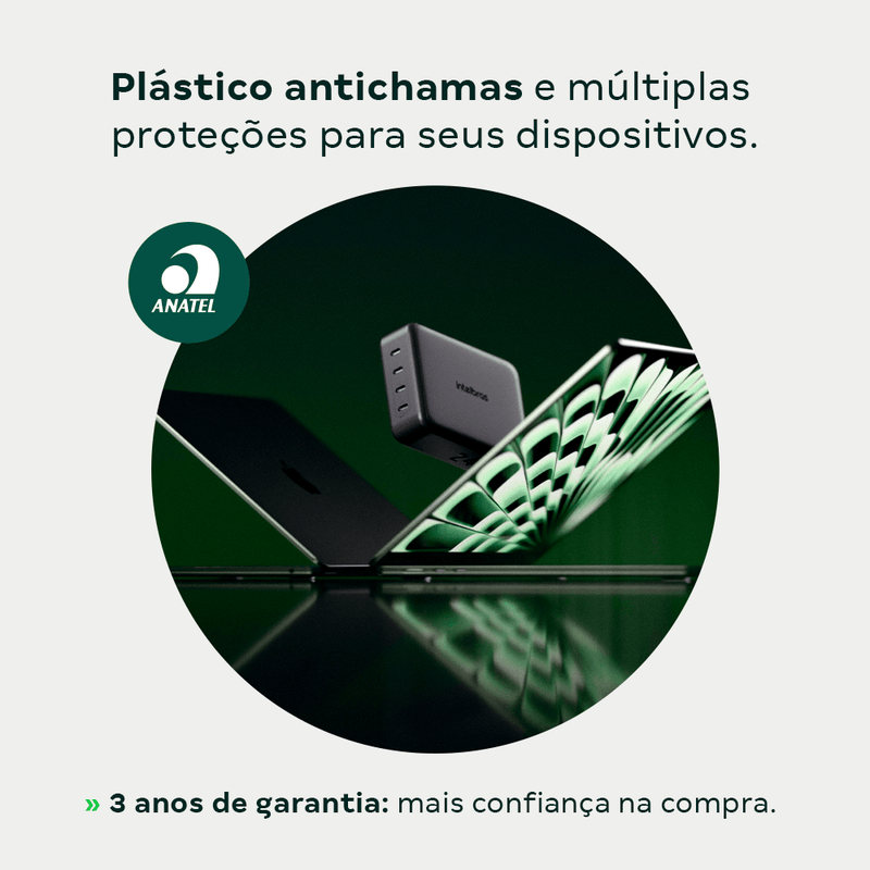 Carregador de Mesa Multiportas 240W GaN EC 40 Intelbras