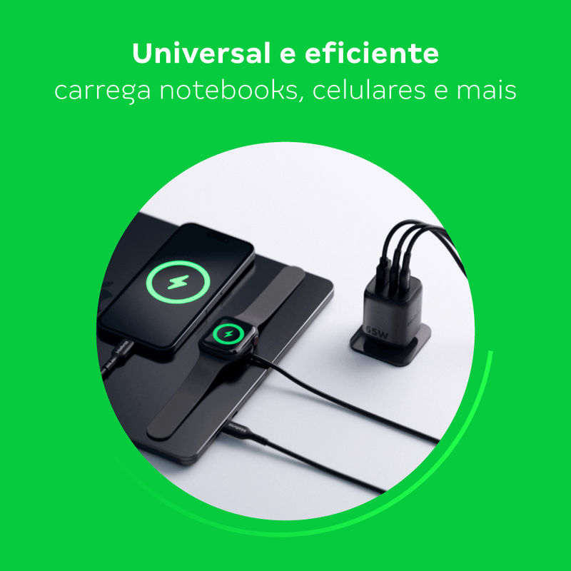 Carregador Turbo 65W GaN EC 21 POWER Preto Intelbras