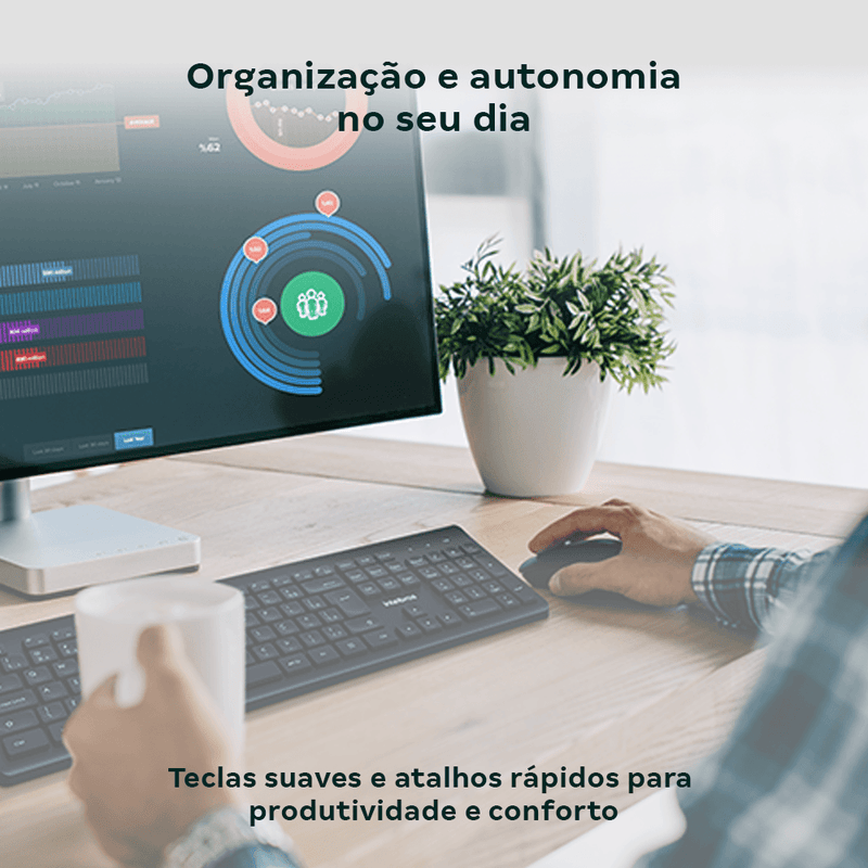 Kit Teclado e Mouse sem Fio Intelbras CSI50 Clique Silencioso