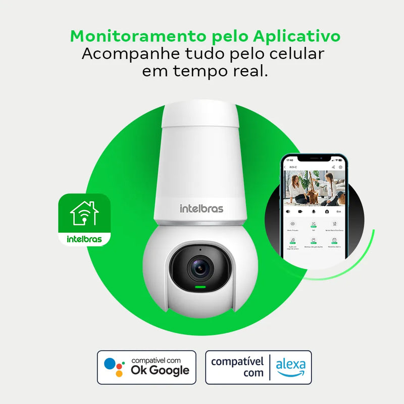 Câmera Inteligente iM6 com Conector E27 e Sensor Autotracking Intelbras