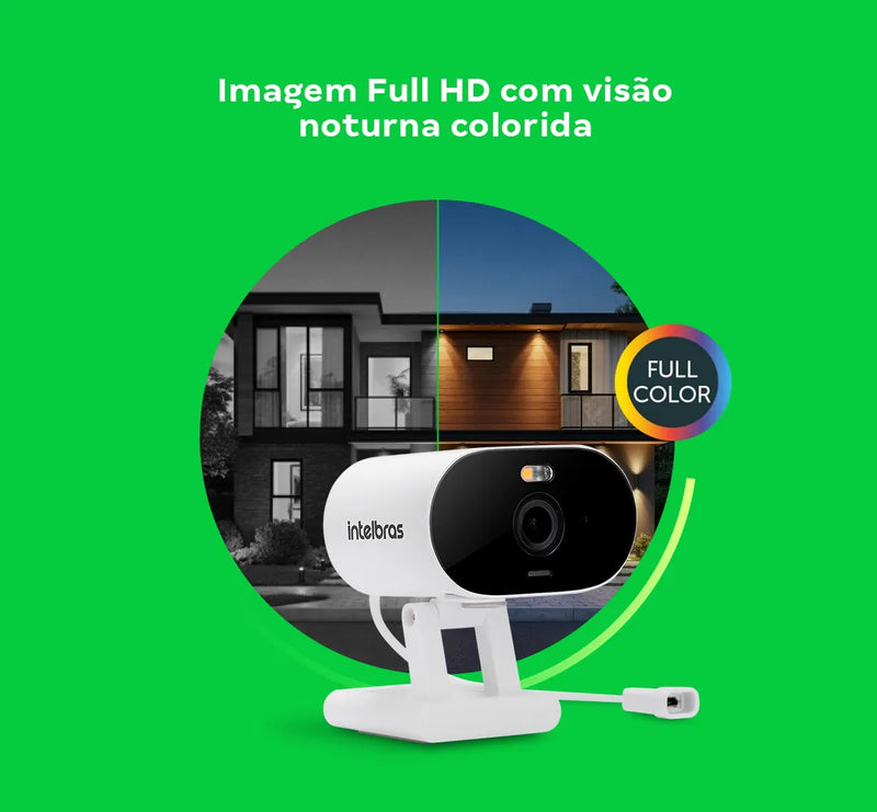 Kit Câmera de Video Full HD Wi-Fi Full Color Intelbras IME 500 com Cartão MicroSD 32GB